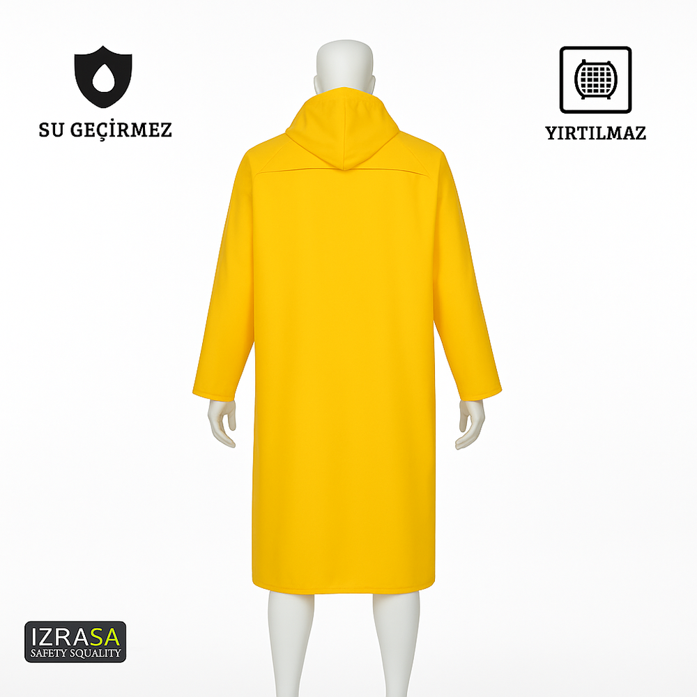 Izrasa NM-05 astarlı 32 mm PVC kumaş yağmurluk, tam su geçirmez profesyonel iş yağmurluğu