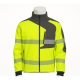 Vizwell VWJK267 yüksek görünümlü softshell tasarım mont, 3 katmanlı su geçirmez ve reflektörlü neon sarı iş montu