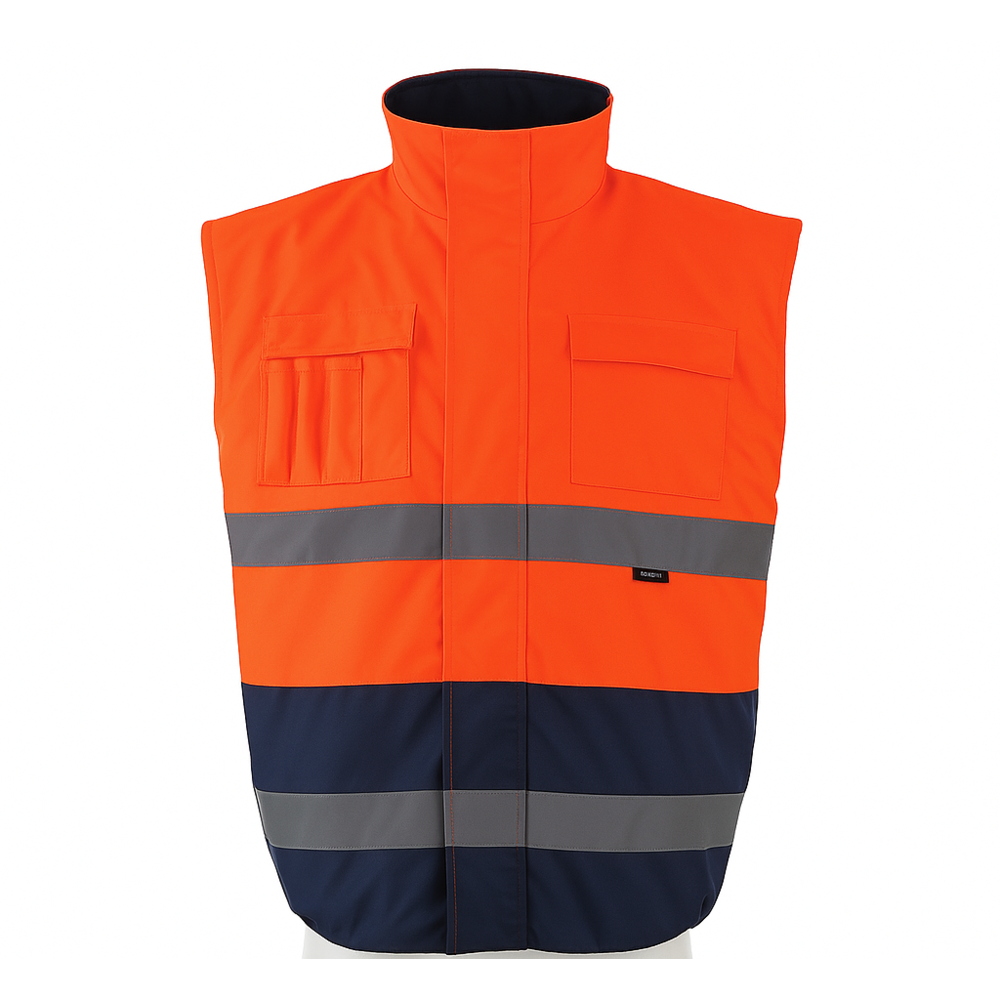 Vizwell VWJK60B Yüksek Görünümlü Bomber Ceket Vizwell VWJK60B yüksek görünümlü bomber ceket, 300D Oxford su geçirmez ve kolları çıkabilir reflektörlü iş ceketi