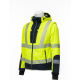 Vizwell VWJK521 yüksek görünümlü ripstop softshell mont, kolları çıkabilir hi-viz sarı reflektörlü iş montu