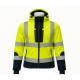 Vizwell VWJK521 yüksek görünümlü ripstop softshell mont, kolları çıkabilir hi-viz sarı reflektörlü iş montu