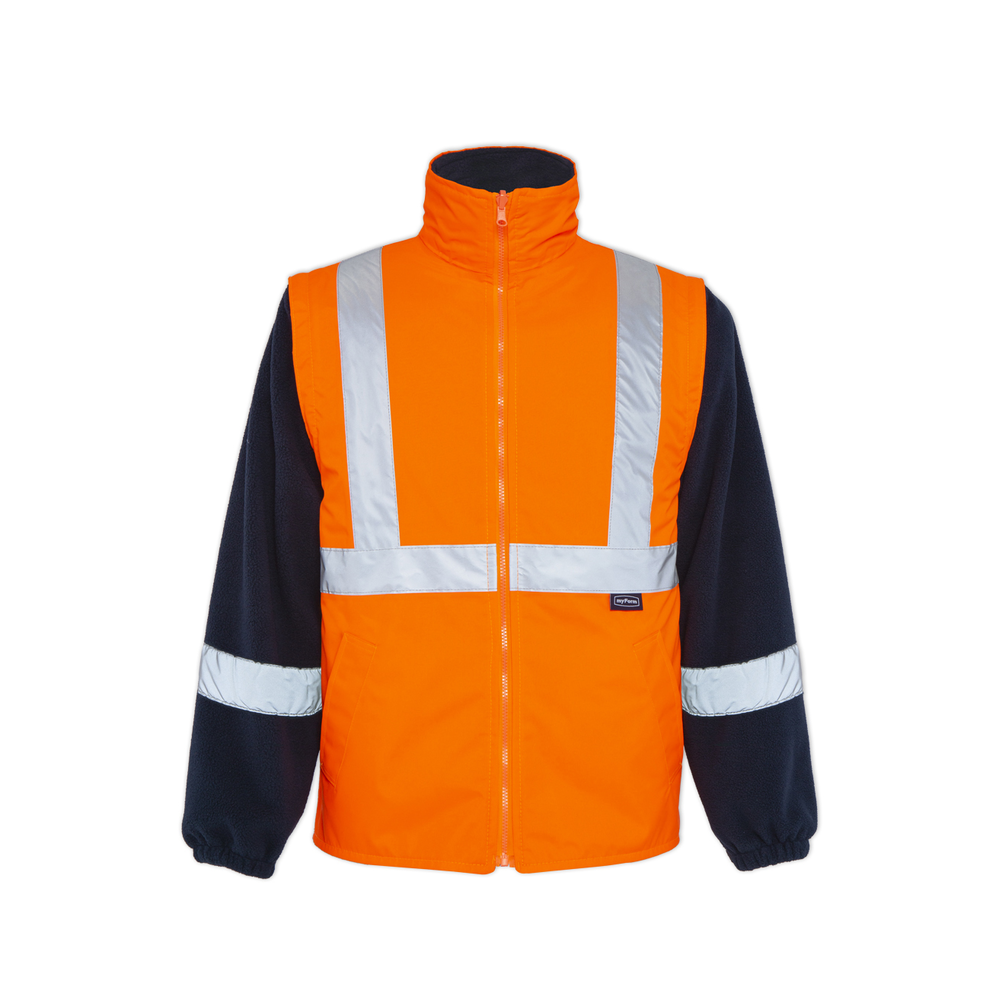 MYFORM Olympus Max-Breathane 4121-R hi-vis 2 in 1 iç yelek çıkarılabilir kollu çift taraflı polar reflektörlü