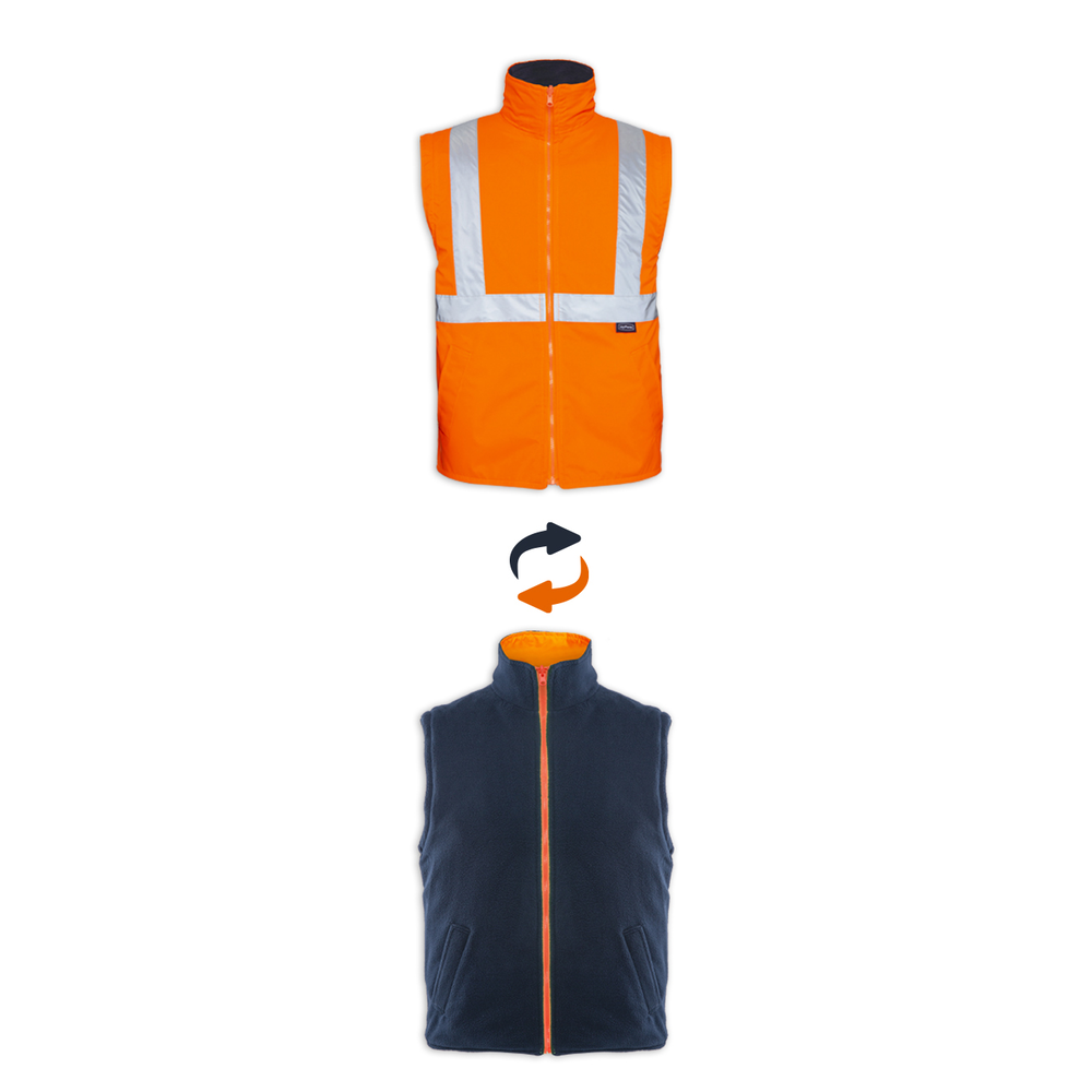 MYFORM Olympus Max-Breathane 4121-R hi-vis 2 in 1 iç yelek çıkarılabilir kollu çift taraflı polar reflektörlü